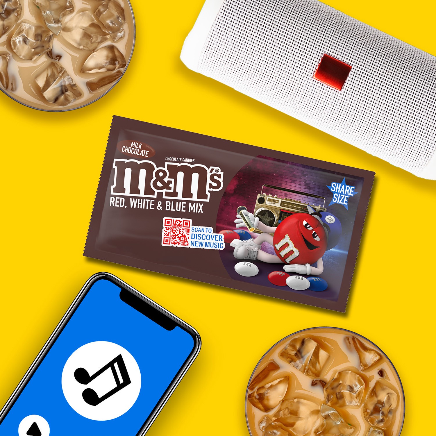 slide 7 of 8, M&M's Summer Red, White & Blue Assorted Milk Chocolate Candy, Share Size, 3.14 Oz Bag, 1 ct