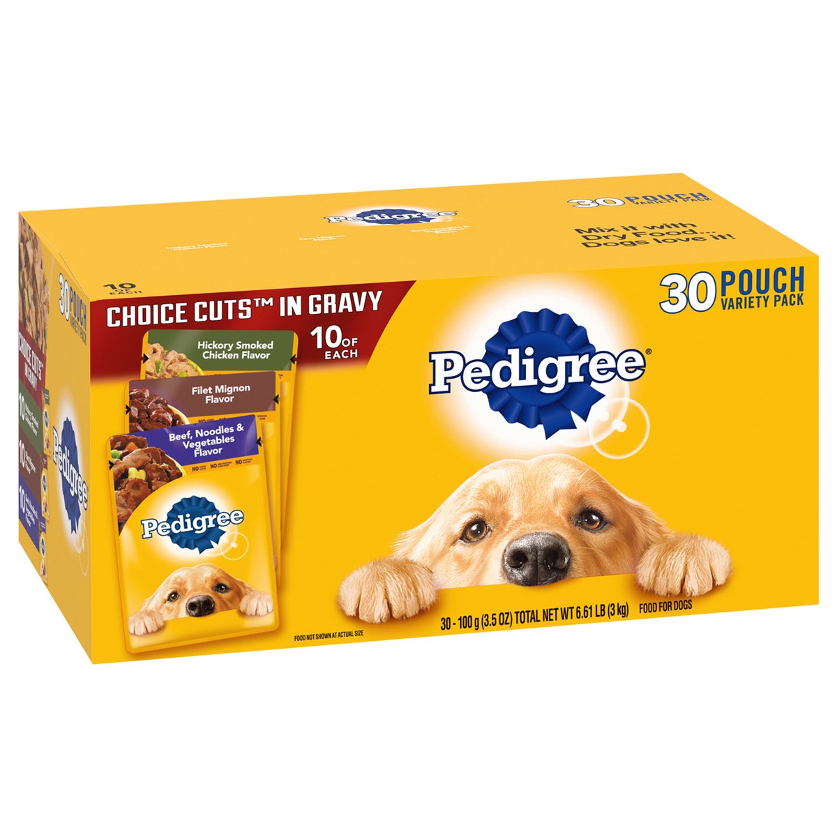 slide 8 of 9, Pedigree Choice Cuts in Gravy Chicken, Beef Adult Wet Dog Food - 3.5oz/30ct, 3.5 oz, 30 ct