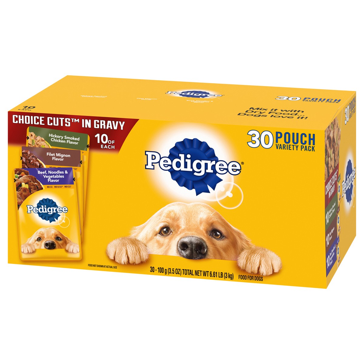 slide 7 of 9, Pedigree Choice Cuts in Gravy Chicken, Beef Adult Wet Dog Food - 3.5oz/30ct, 3.5 oz, 30 ct