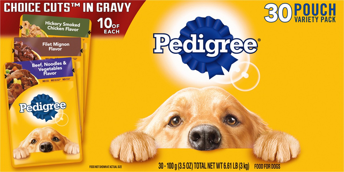 slide 4 of 9, Pedigree Choice Cuts in Gravy Chicken, Beef Adult Wet Dog Food - 3.5oz/30ct, 3.5 oz, 30 ct