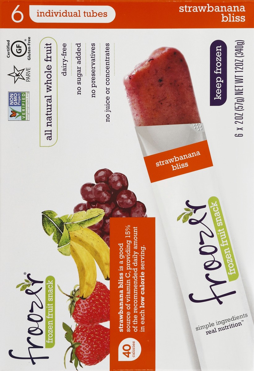 slide 2 of 5, Froozer Frozen Fruit Snack Strawbanana Bliss, 6 ct; 12 fl oz