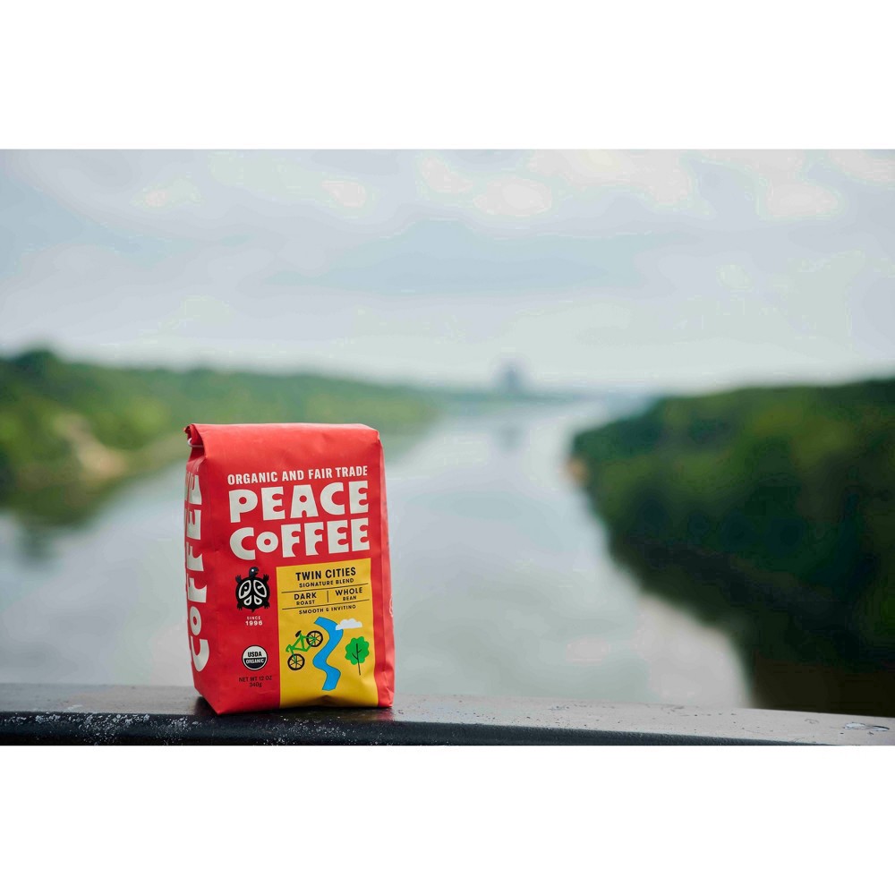 slide 2 of 19, Peace Coffee Organic Fair Trade Twin Cities Blend Dark Roast Whole Bean Coffee- 12 oz, 12 oz