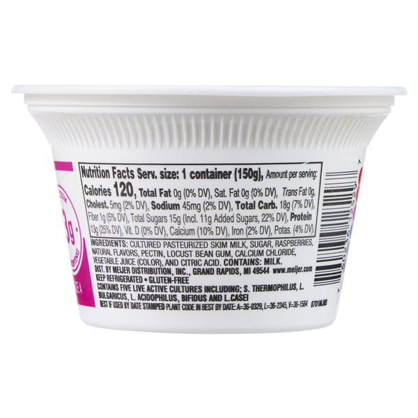 slide 17 of 21, Meijer Greek Nonfat Yogurt Raspberry, 5.3 oz