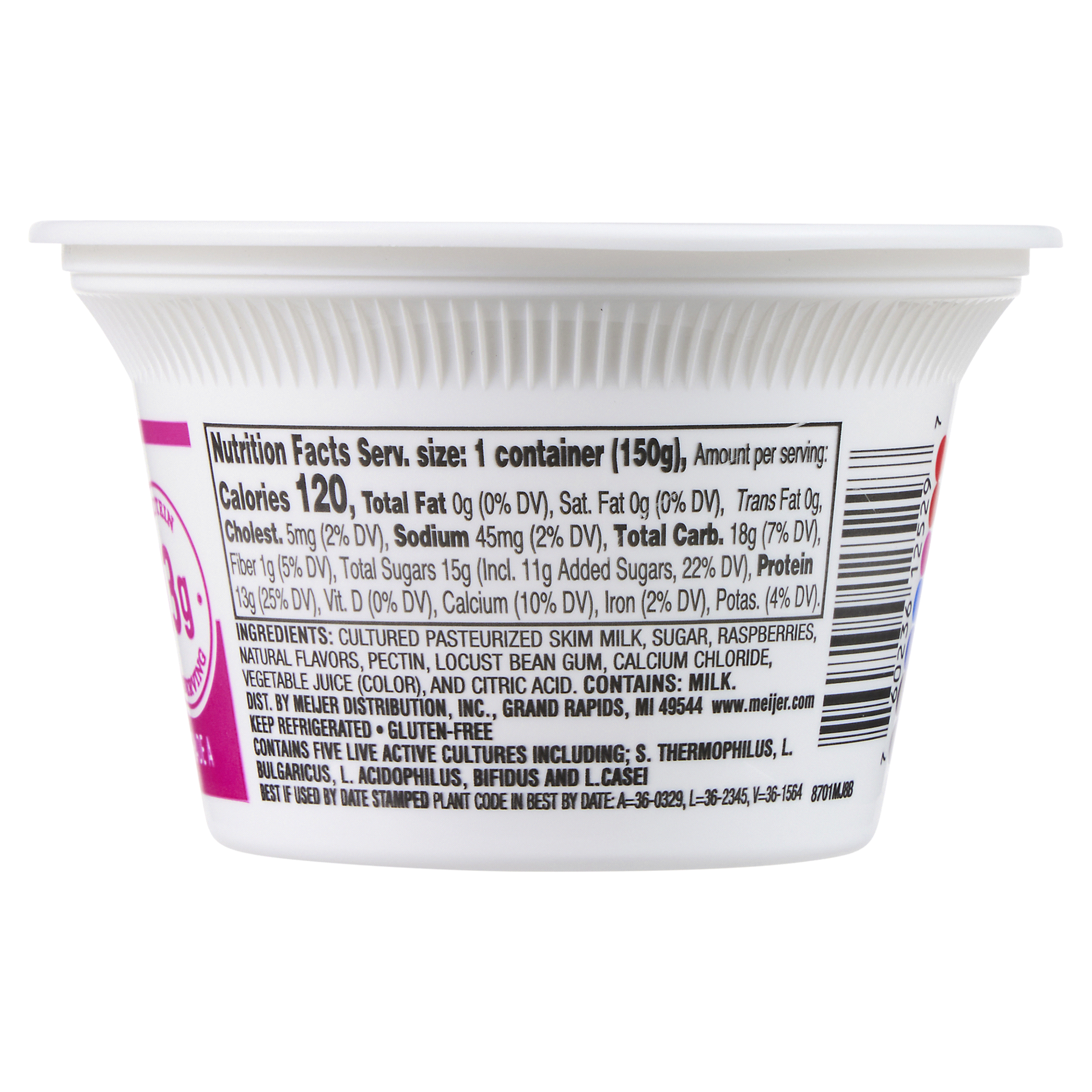 slide 18 of 21, Meijer Greek Nonfat Yogurt Raspberry, 5.3 oz