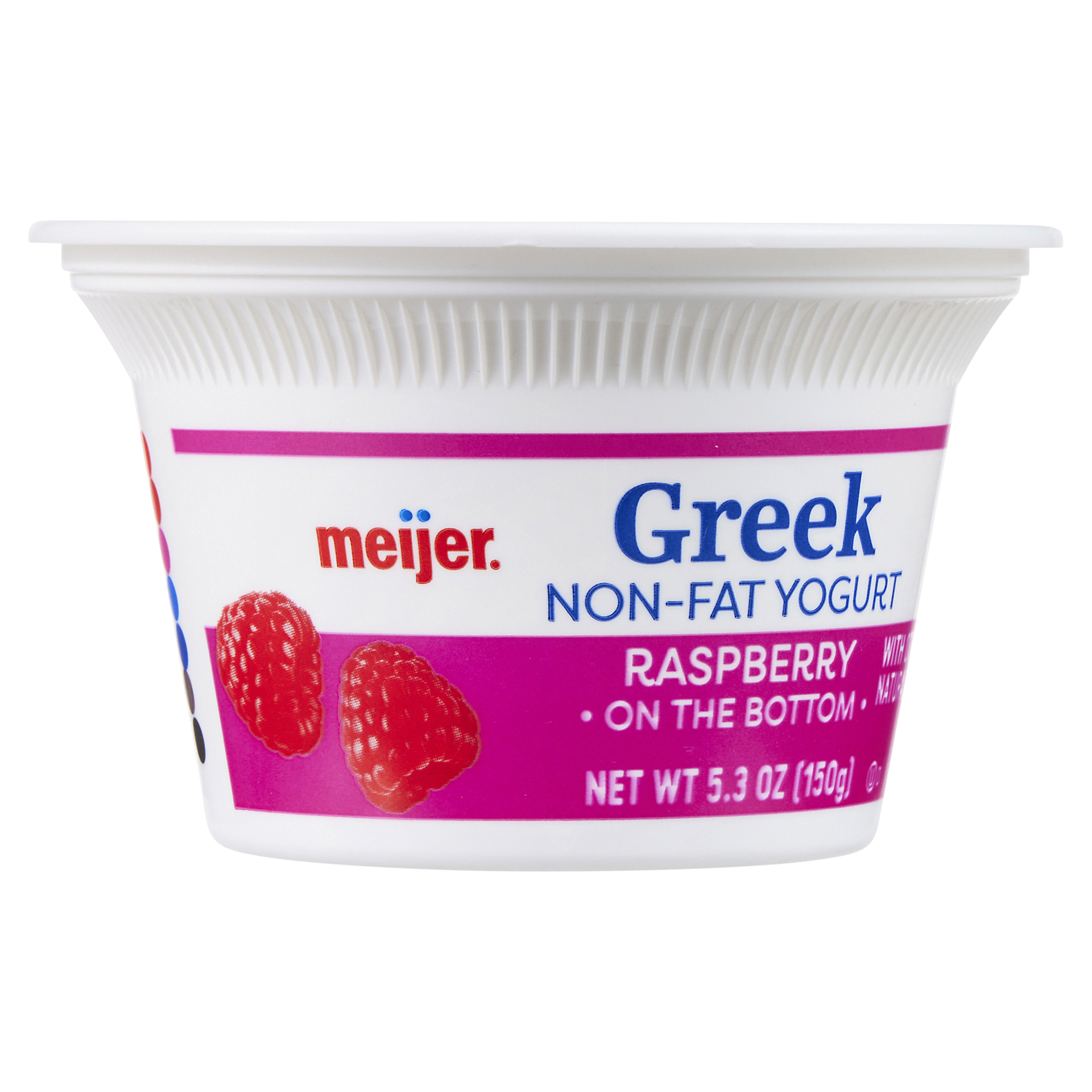 slide 12 of 21, Meijer Greek Nonfat Yogurt Raspberry, 5.3 oz