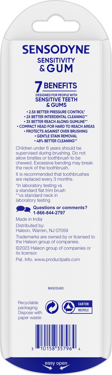 slide 8 of 10, Sensodyne Sensitivity & Gum Soft Toothbrush, 2-Pack, 2 ct