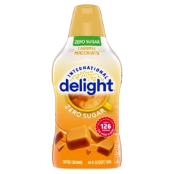 International Delight Coffee Creamer, Zero Sugar Caramel Macchiato, 64 FL OZ Bottle