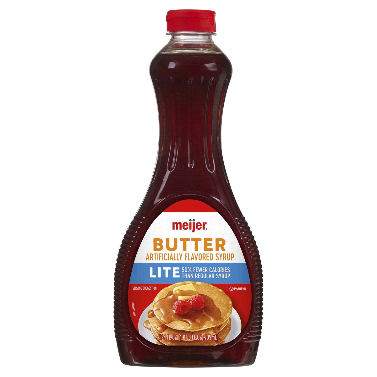 slide 1 of 5, Meijer Lite Butter Flavored Syrup, 24 oz