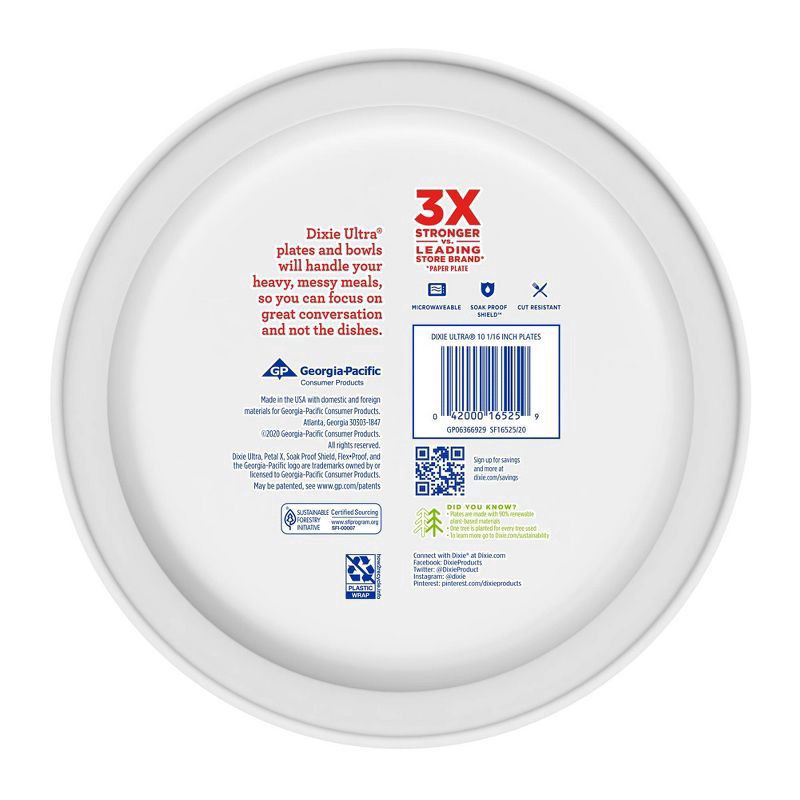 slide 9 of 9, Dixie Ultra Compostable Paper Plates, 10 Inch, 64 Count, Multi-Color, 64 ct