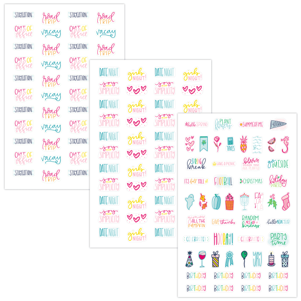 slide 1 of 6, At-A-Glance Simplified System Phrases Sticker Pack, Set Of 6 Sheets, 6 ct