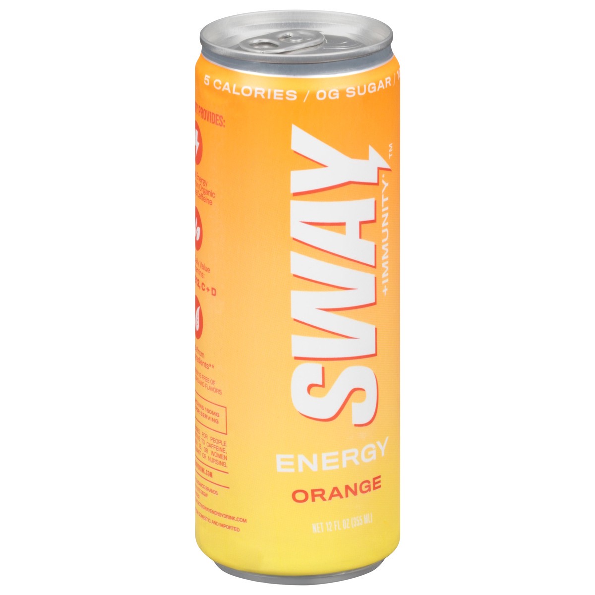 slide 7 of 9, Sway + Immunity Orange Energy Drink - 12 fl oz, 12 fl oz