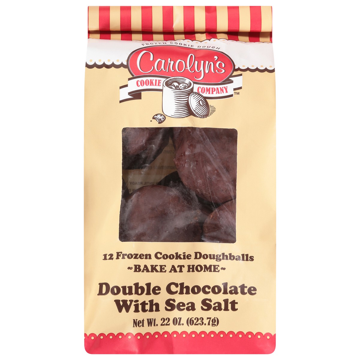 slide 1 of 14, Carolyn's Cookie Company Frozen Double Chocolate With Sea Salt Cookie Dough 12 ea, 12 ct