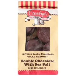 Carolyn's Cookie Company Frozen Double Chocolate With Sea Salt Cookie Dough 12 ea