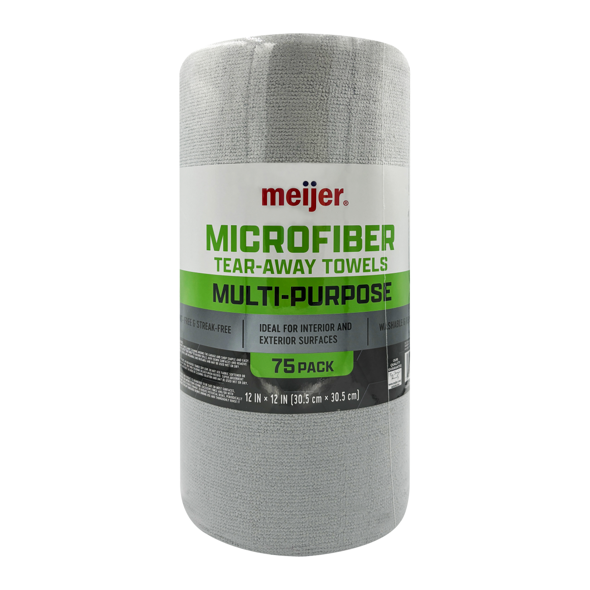 slide 1 of 29, Meijer Microfiber Tearaway Towel, Grey 75CT, 75 ct