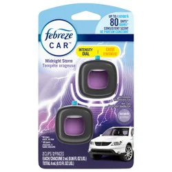 Febreze Car Air Freshener, Odor-Fighting Automotive Vent Clip, Midnight Storm Scent, 2 Count
