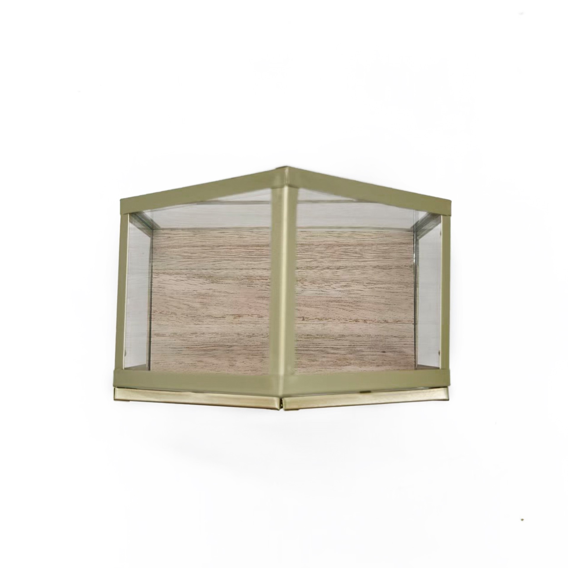 slide 5 of 5, 10" Gold Metal & Glass Terrarium House By Ashland, 10 in
