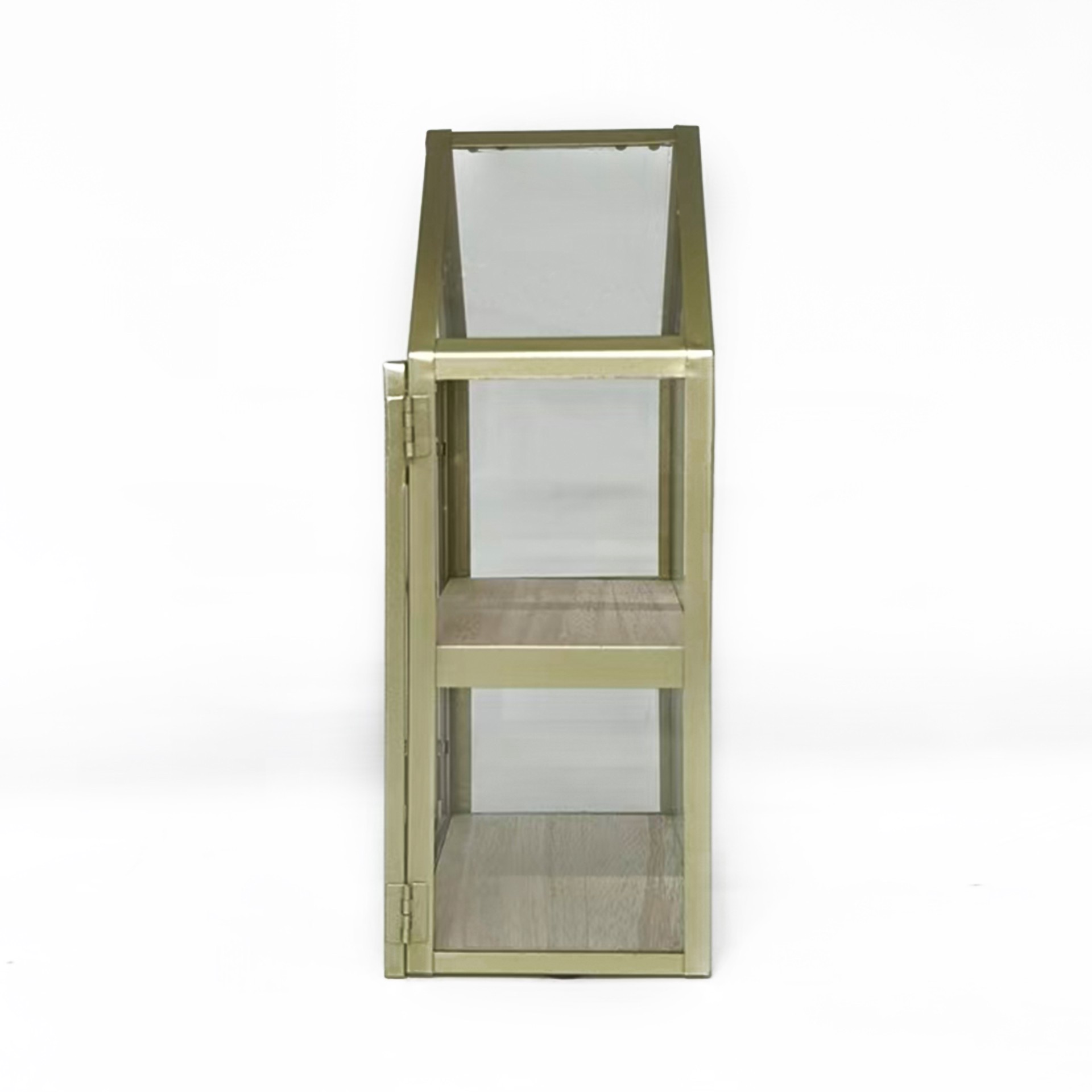 slide 4 of 5, 10" Gold Metal & Glass Terrarium House By Ashland, 10 in