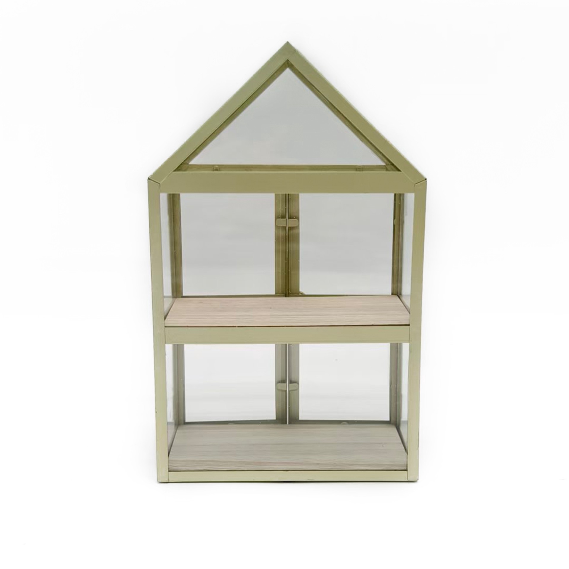 slide 3 of 5, 10" Gold Metal & Glass Terrarium House By Ashland, 10 in