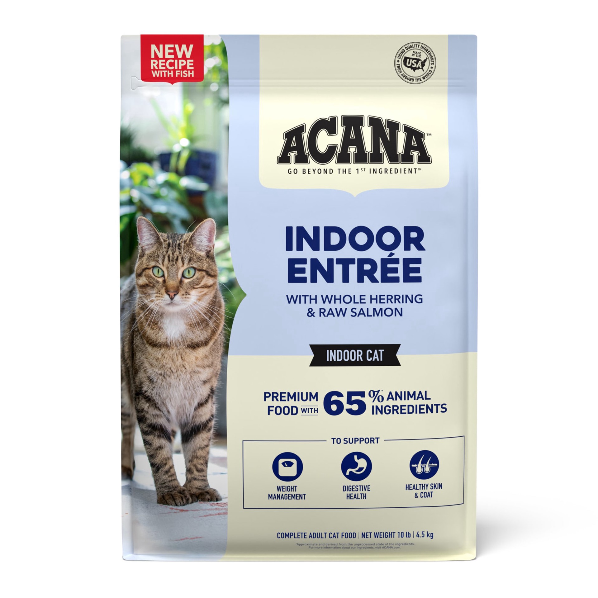 slide 1 of 1, ACANA Indoor Entree Fish with Whole Herring & Raw Salmon Adult Dry Cat Food, 10 lb