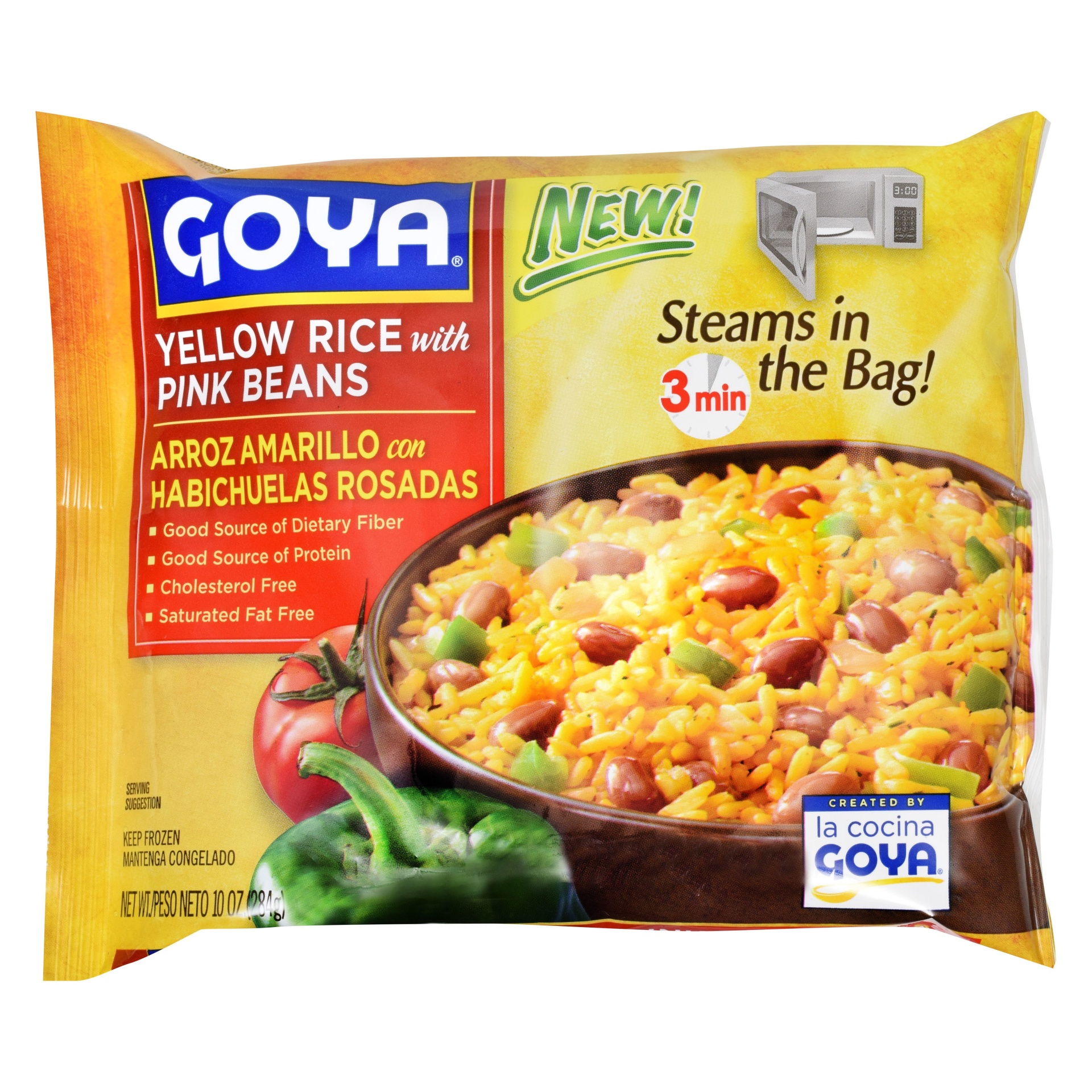 slide 1 of 1, Goya Yellow Rice & Pink beans Frozen Meal, 10 oz