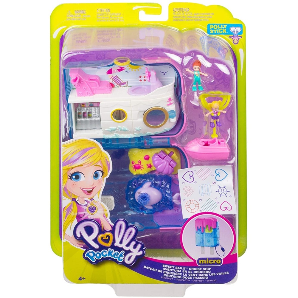 slide 1 of 1, Polly Pocket Pocket World Sweet Sails Cruise Ship Compact Set, 1 ct