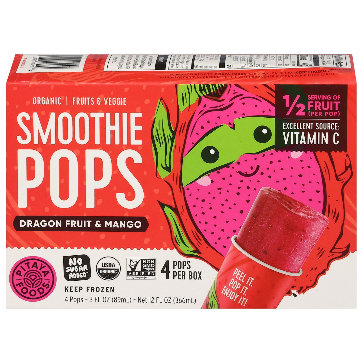 slide 15 of 18, Pitaya Foods Organic Dragon Fruit & Mango Smoothie Pops 4 - 3 fl oz Pops, 4 ct