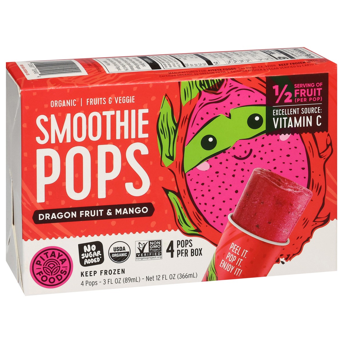 slide 9 of 18, Pitaya Foods Organic Dragon Fruit & Mango Smoothie Pops 4 - 3 fl oz Pops, 4 ct