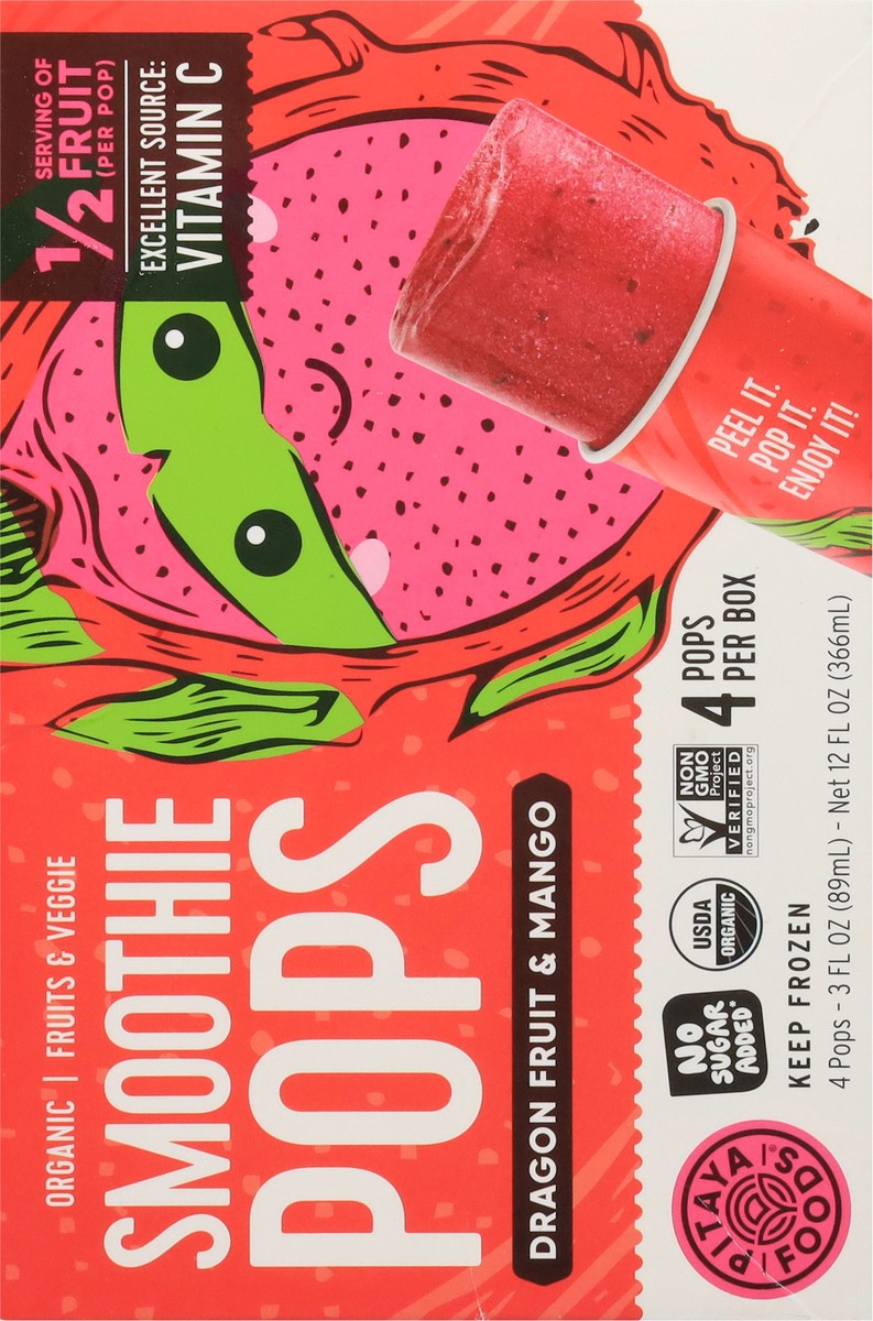 slide 11 of 18, Pitaya Foods Organic Dragon Fruit & Mango Smoothie Pops 4 - 3 fl oz Pops, 4 ct