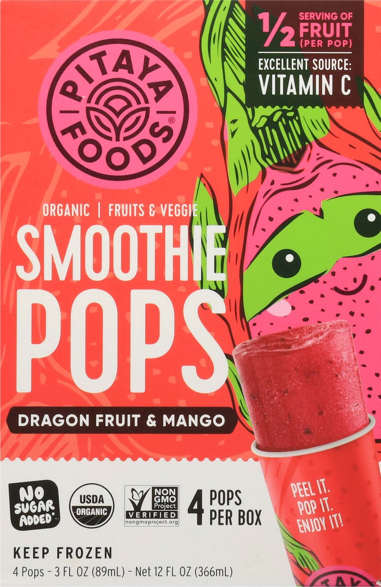 slide 5 of 18, Pitaya Foods Organic Dragon Fruit & Mango Smoothie Pops 4 - 3 fl oz Pops, 4 ct
