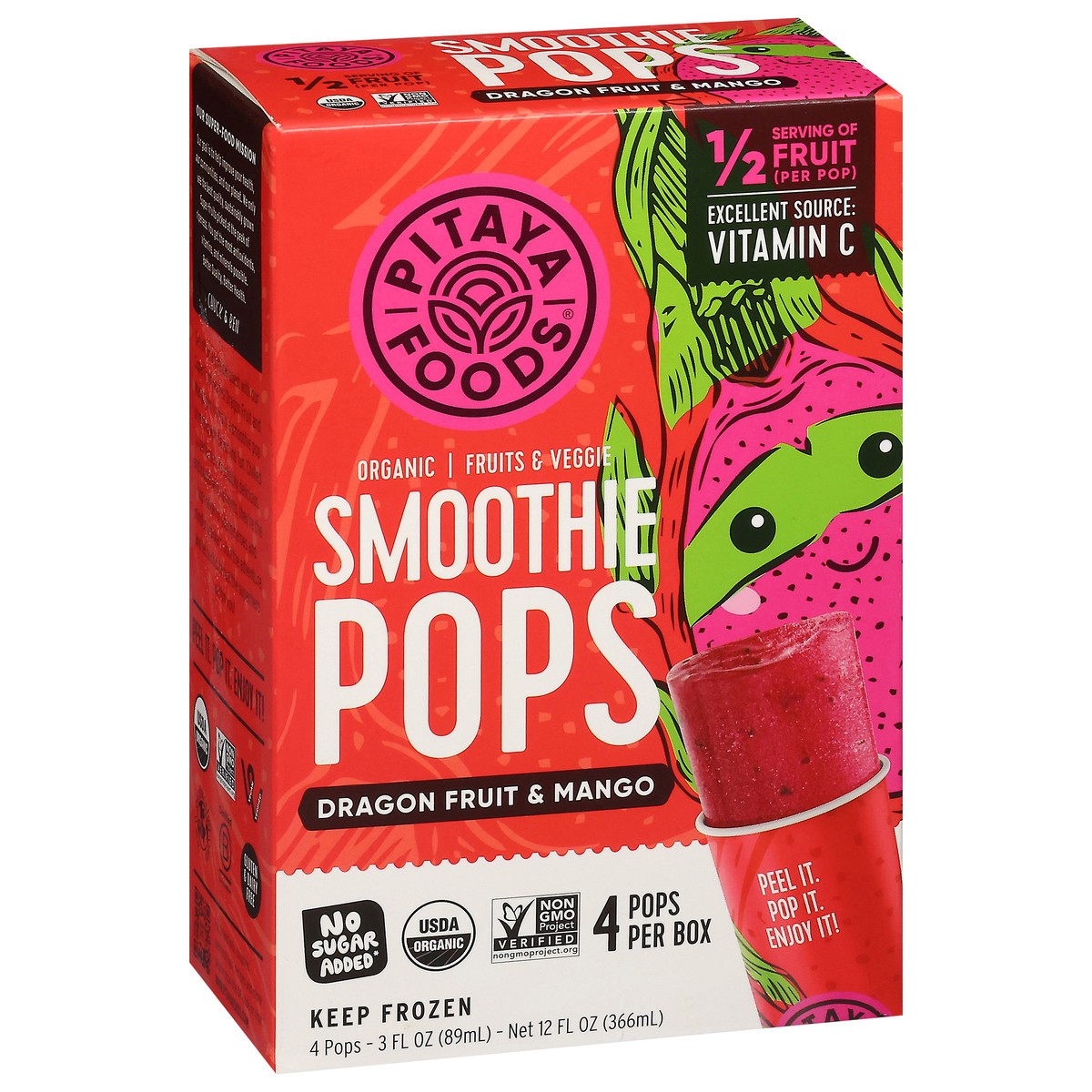 slide 14 of 18, Pitaya Foods Organic Dragon Fruit & Mango Smoothie Pops 4 - 3 fl oz Pops, 4 ct