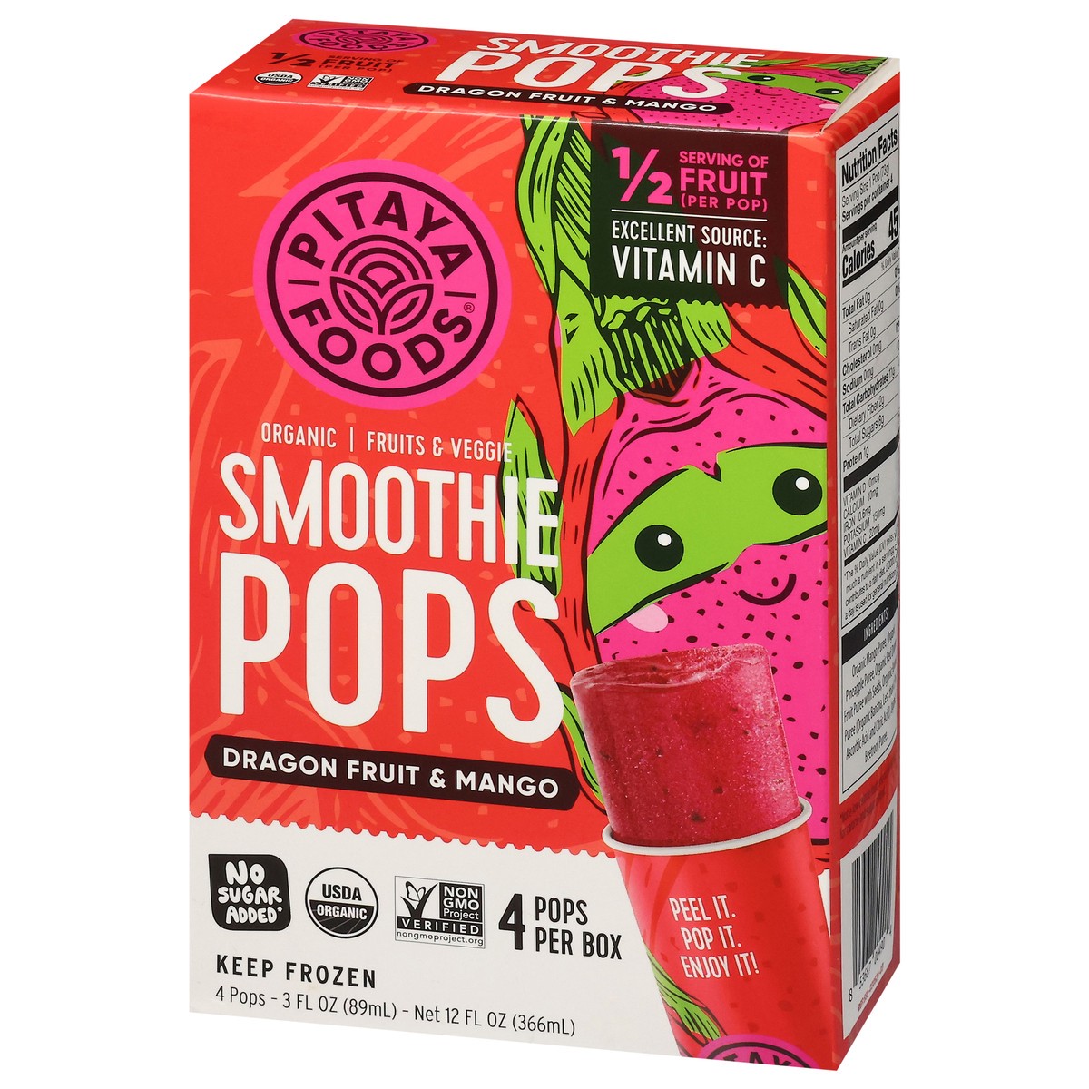 slide 4 of 18, Pitaya Foods Organic Dragon Fruit & Mango Smoothie Pops 4 - 3 fl oz Pops, 4 ct
