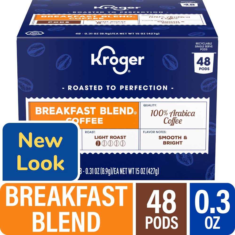 slide 5 of 5, Kroger® Mild Roast Breakfast Blend Coffee Pods, 48 ct