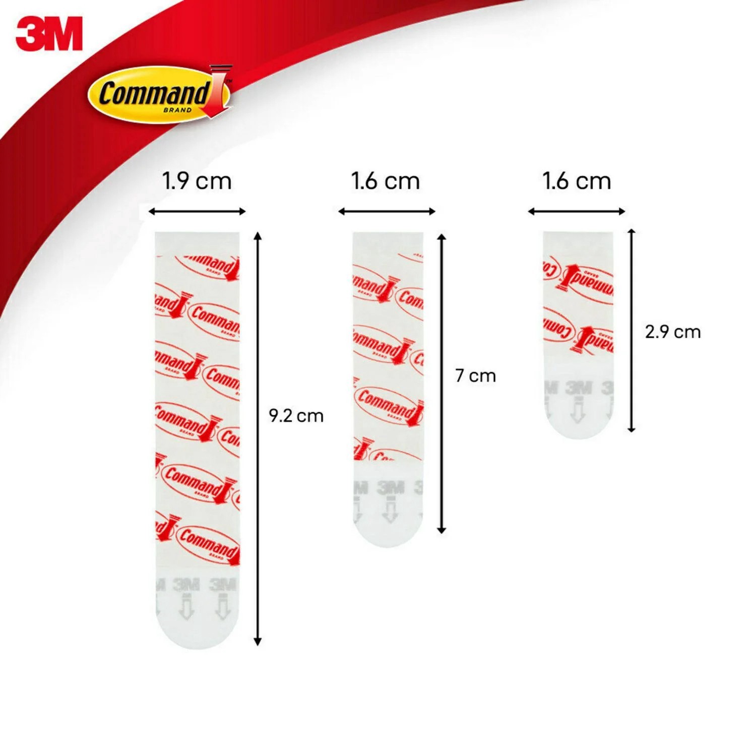 slide 2 of 8, 3m Command White Assorted Refill Strips, 16 strips total