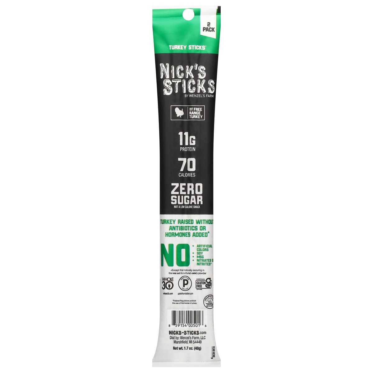 slide 1 of 12, Nick's Sticks Turkey Sticks 2 Packs, 2 ct