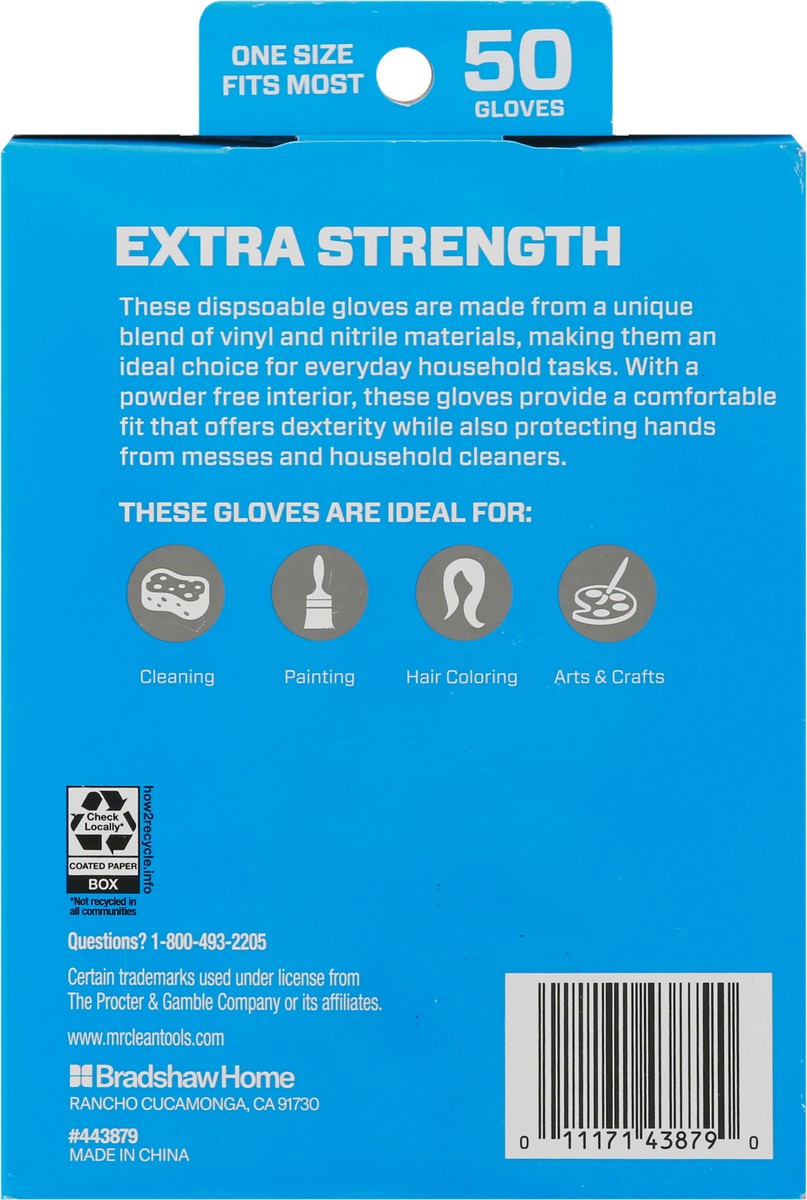 slide 2 of 9, Mr. Clean Latex-Free Multi-Purpose Extra Strength Protection Disposable Gloves 50 ea, 50 ct