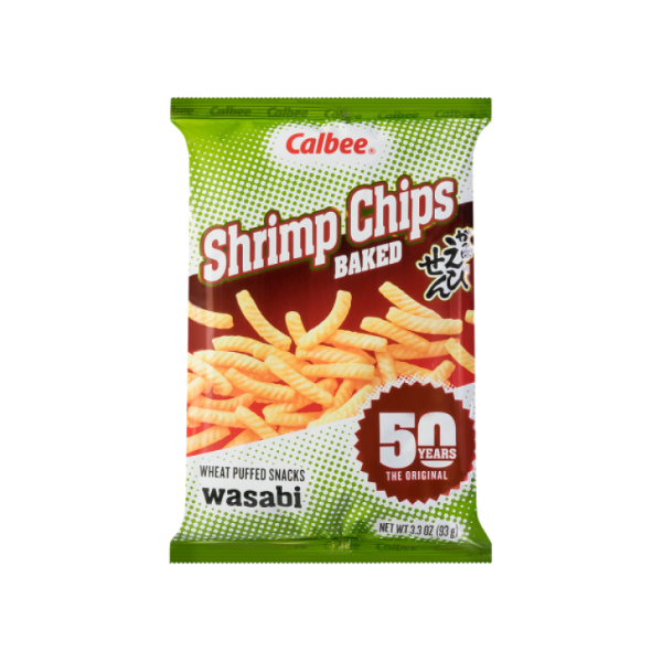 slide 1 of 1, Calbee Baked Wasabi Shrimp Chips, 3.3 oz