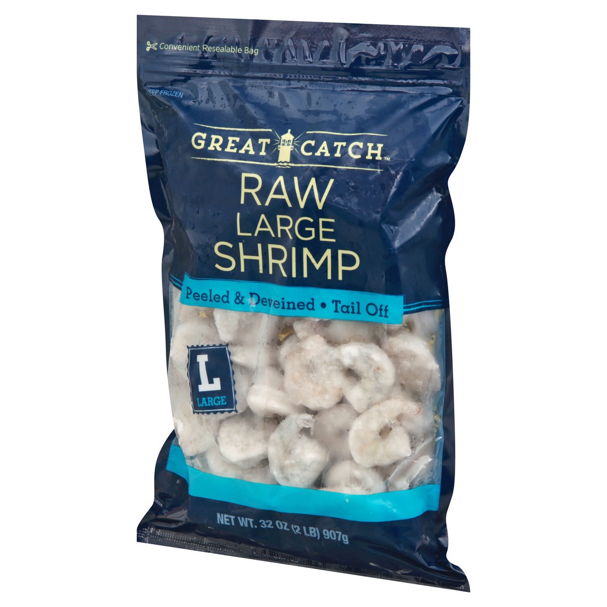 slide 3 of 9, Great Catch Raw Large Shrimp 32 oz, 32 oz