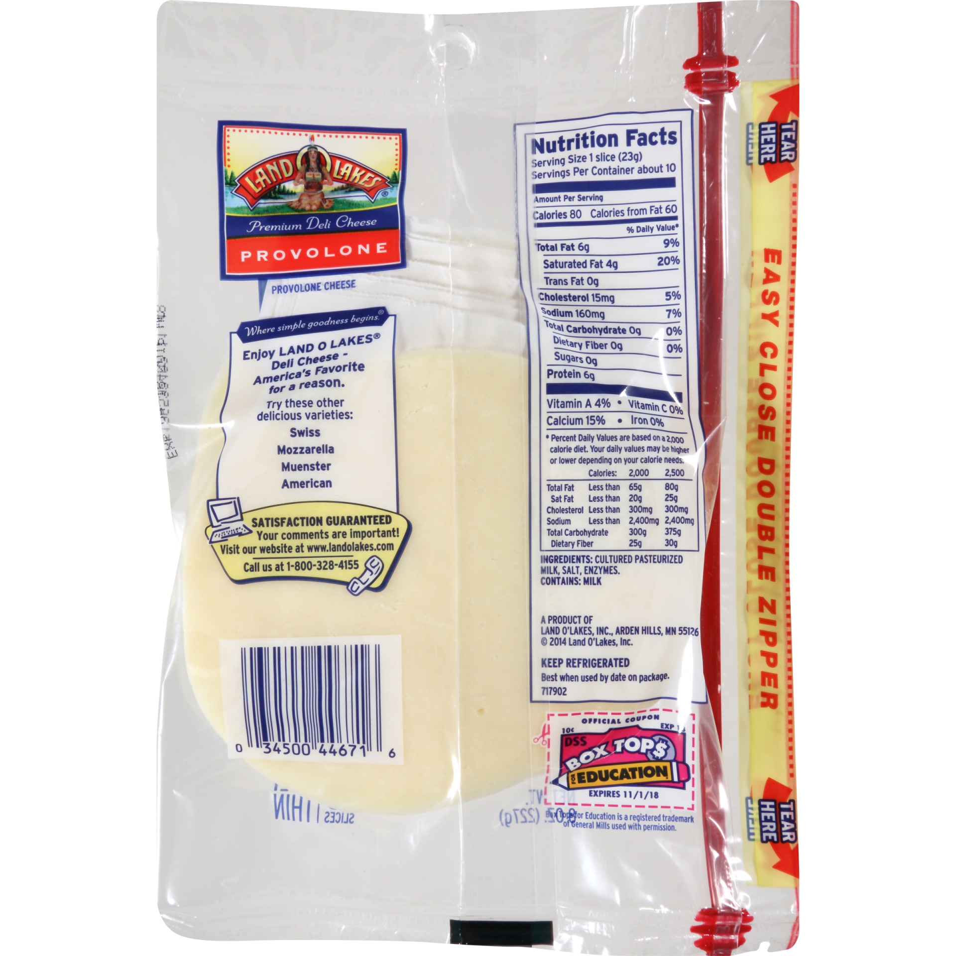 slide 5 of 7, Land O'Lakes Premium Deli Provolone Cheese, 8 oz