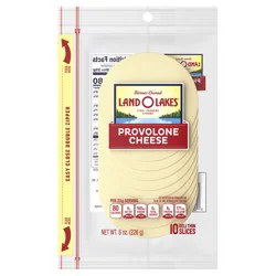 Land O'Lakes Provolone Cheese, Packaged Sliced Cheese, 8 oz, 10 slices