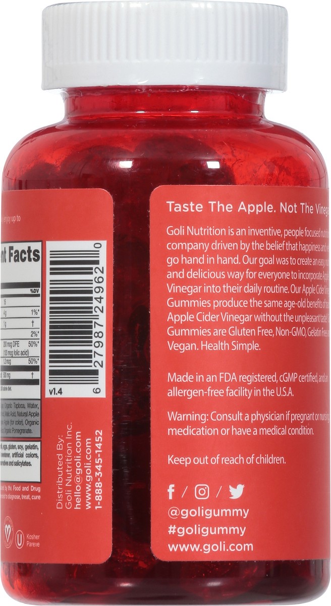 slide 4 of 9, Goli Apple Cider Vinegar 60 Gummies, 60 ct