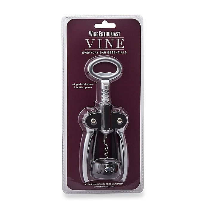 slide 1 of 1, Wine Enthusiast Vine Line Winged Corkscrew and Bottle Opener - Stainless Steel, 1 ct