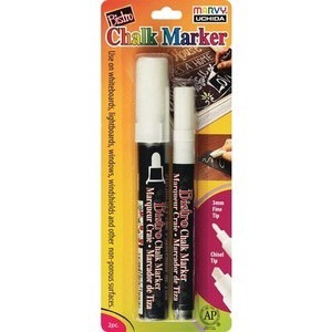 slide 1 of 1, Uchida Marvy Marvy Uchida Bistro White Chalk Marker, 2 ct