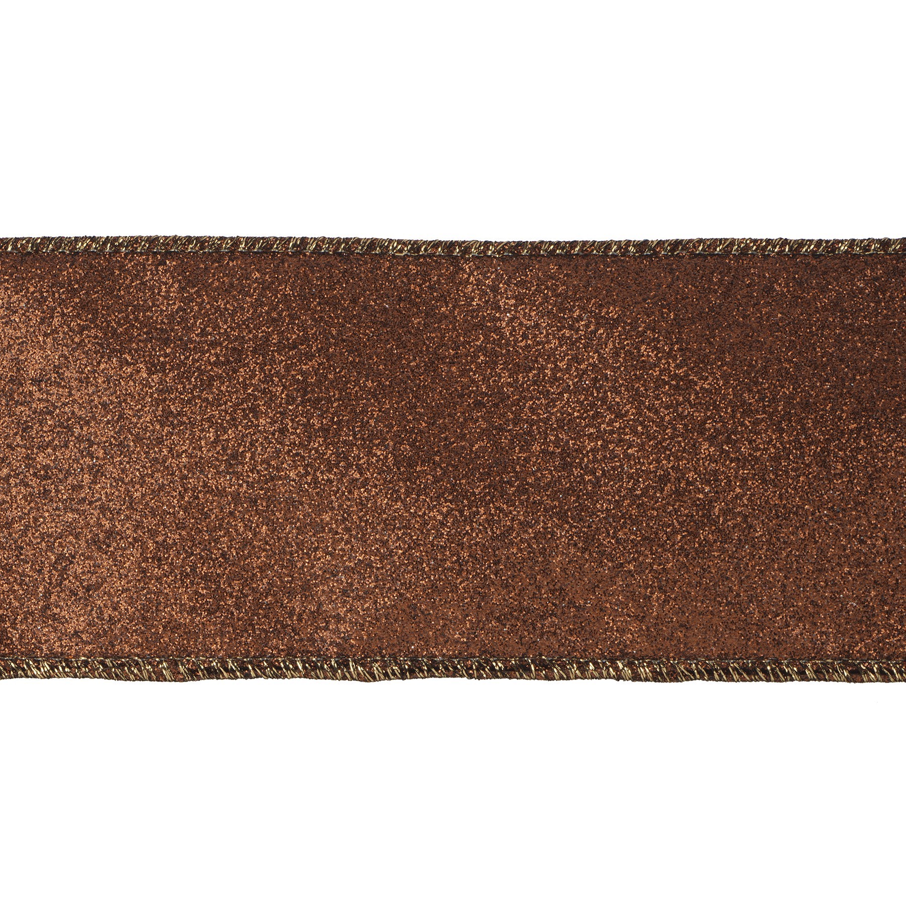 slide 2 of 3, 2.5" X 30ft. Brown Wired Glitter Ribbon By Celebrate It, 2.5 in x 30 ft