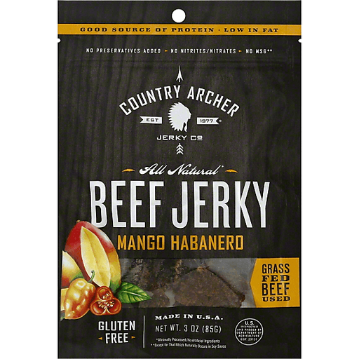 slide 2 of 4, Country Archer Mango Habanero Beef Jerky, 3 oz