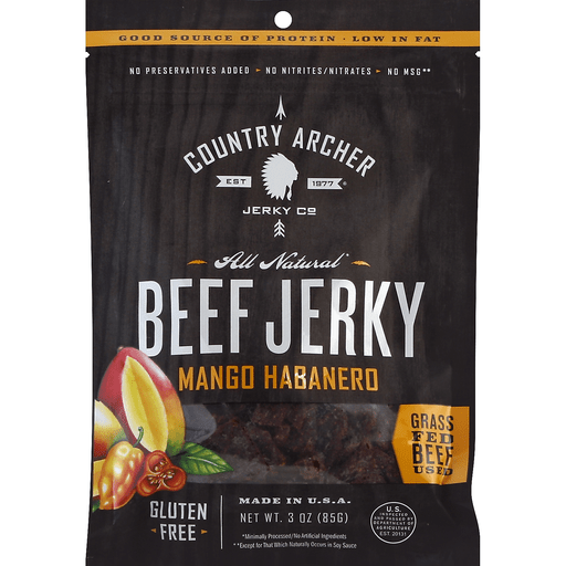 slide 4 of 4, Country Archer Mango Habanero Beef Jerky, 3 oz