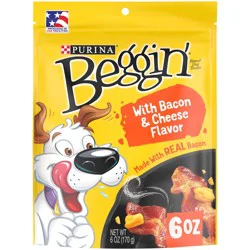 Purina Beggin' Strips With Real Meat Dog Training Treats With Bacon and Cheese Flavors