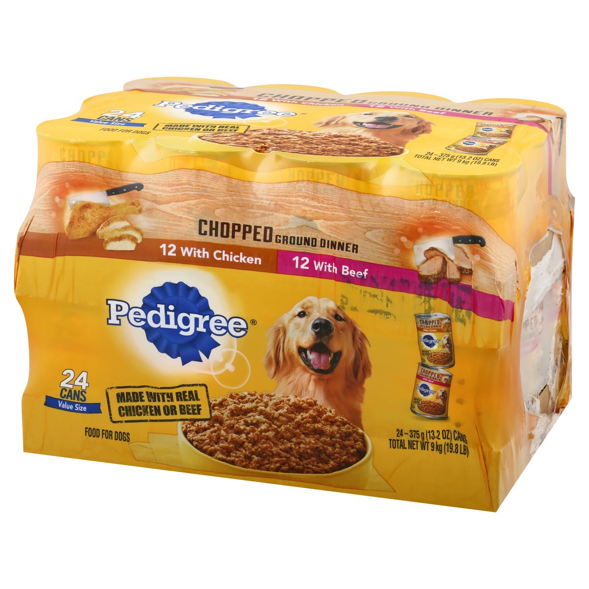Pedigree Chopped Ground Dinner Chicken & Beef Wet Dog Food 13.2oz