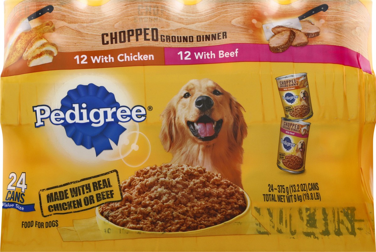 Pedigree Chopped Ground Dinner Chicken & Beef Wet Dog Food - 13.2oz