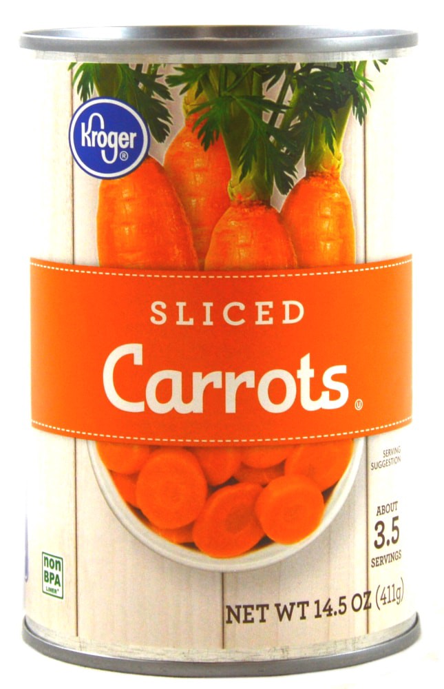 slide 1 of 6, Kroger Canned Sliced Carrots, 14.5 oz