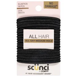 scünci No Damage Elastics, Black, 18 count